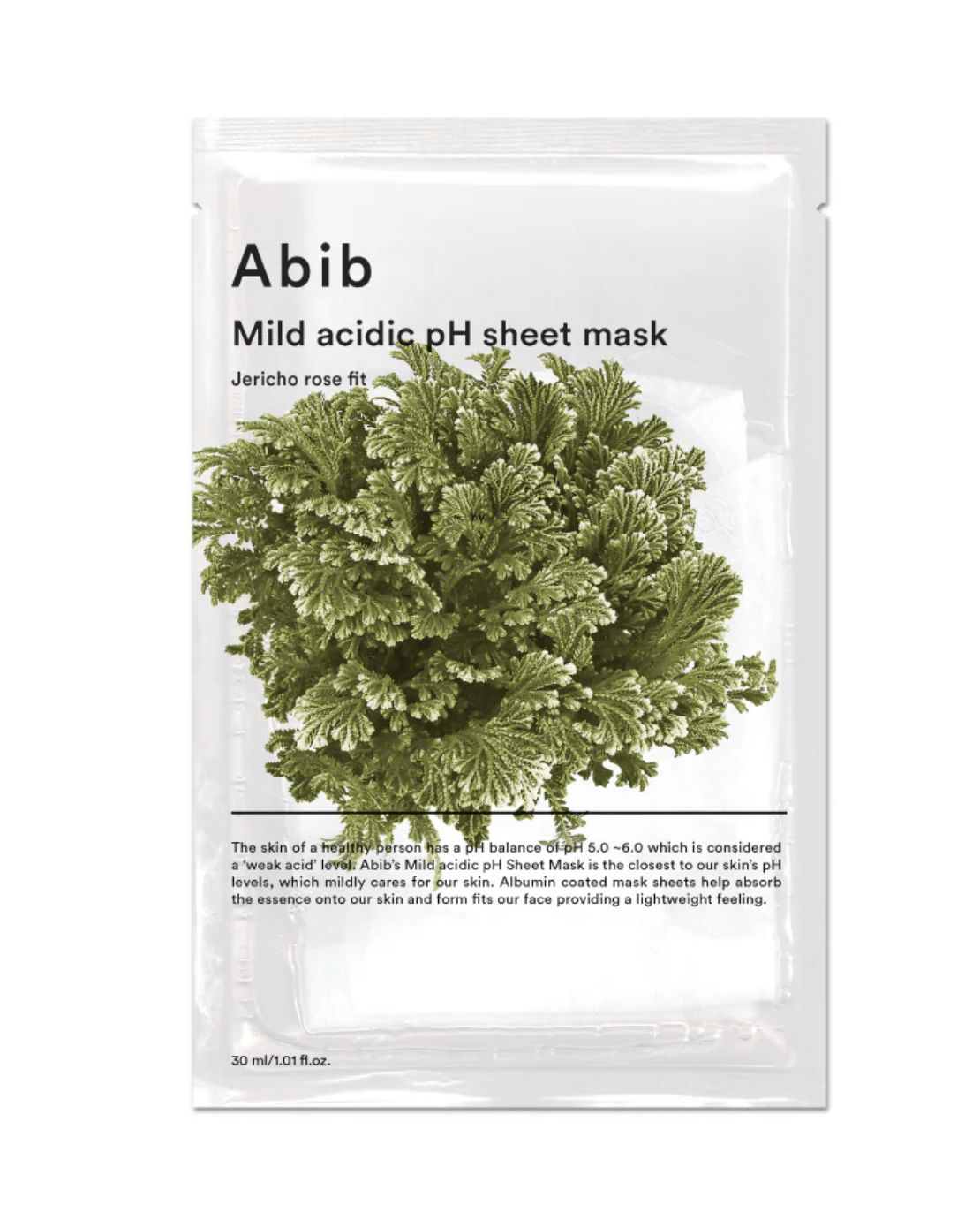 Abib Mild Acidic pH Sheet Mask Jericho Rose Fit Lakstine sejas maska ar Jericho rozi